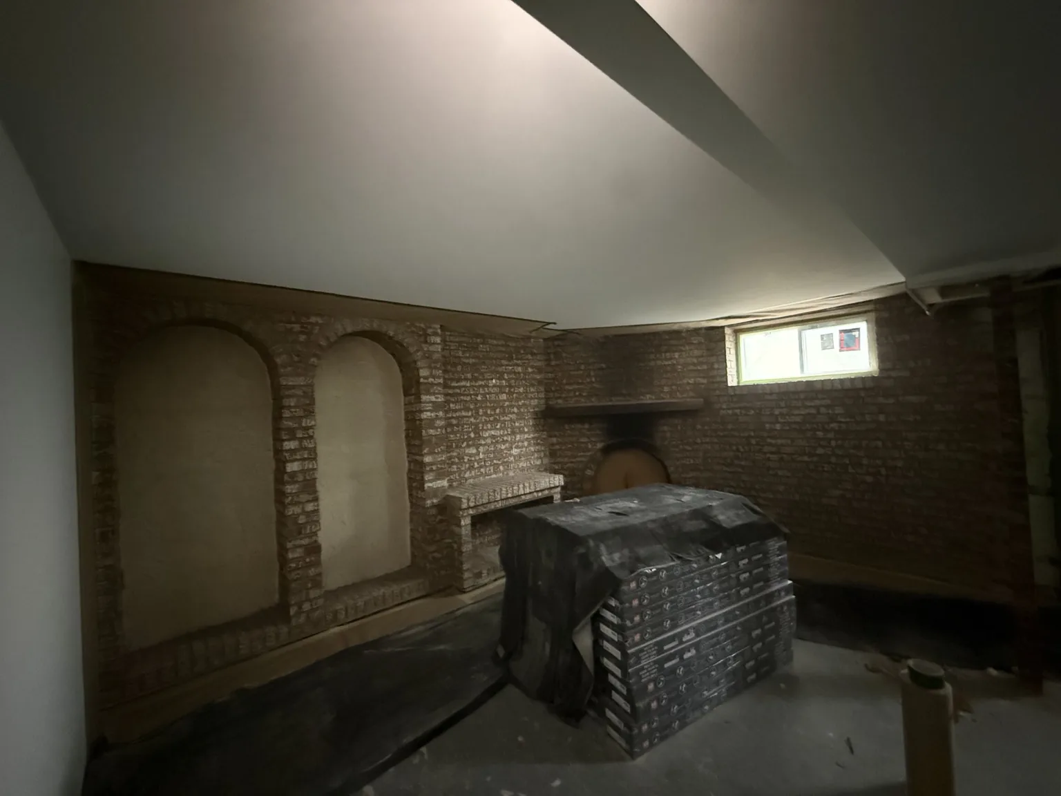 Interior Brick Refinishing before