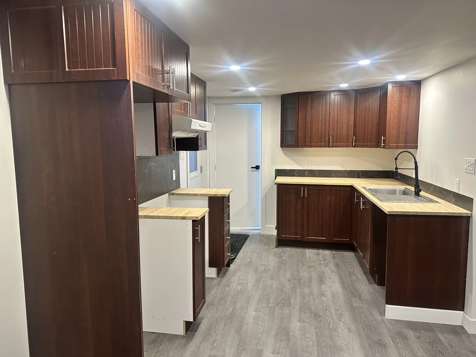 Kitchen Cabinet Spray Refinish before